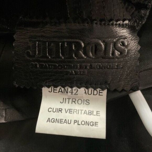 Jitrois Suit Set Massai Leather High Neck Top Pencil Skirt Size Top-42/Skirt-40 - Picture 2 of 16